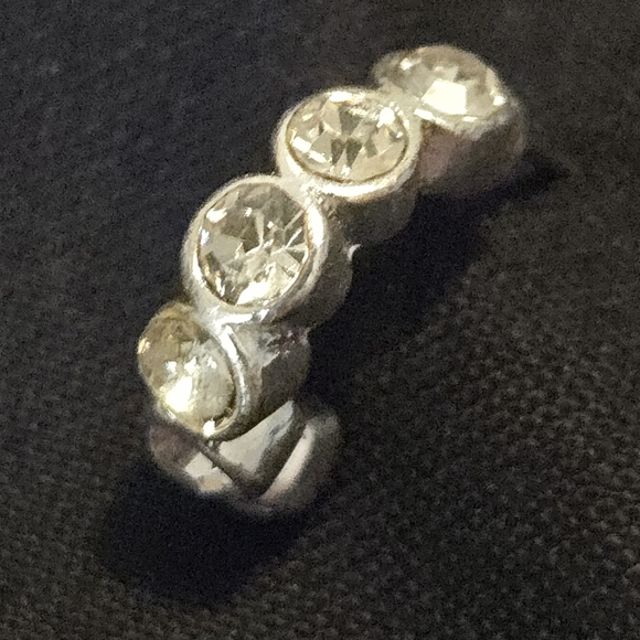 Vintage Avon Silver Half Hoop Earrings - Picture 5 of 5